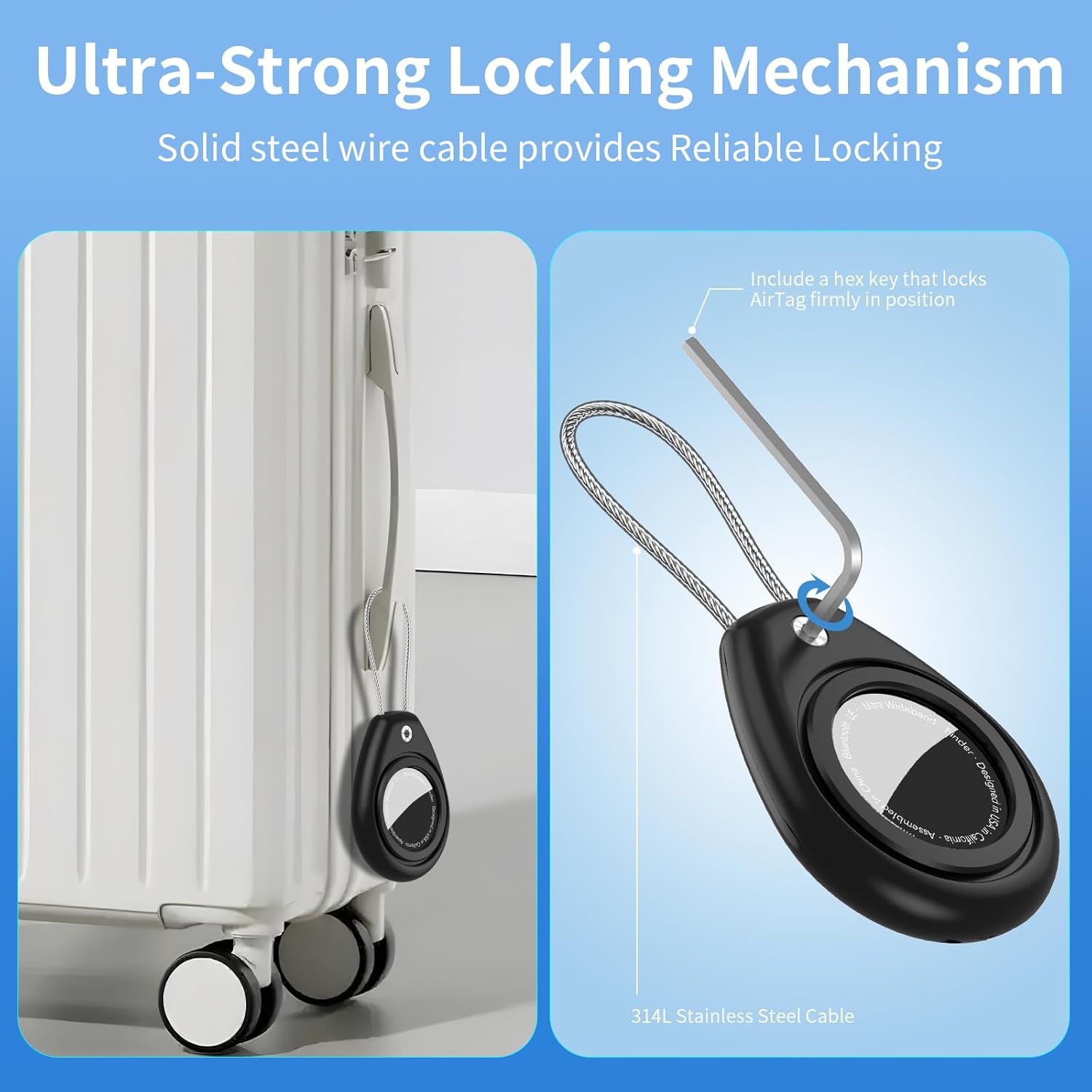 HATALKIN Compatible with AirTag Holder Air Tag Keychain Case with Screen Protector, IP68 Waterproof Air Tags Key Chain for Apple Tag GPS Tracker, Air Tags-4 Pack Holder for Luggage Key,Backpack - Image 3