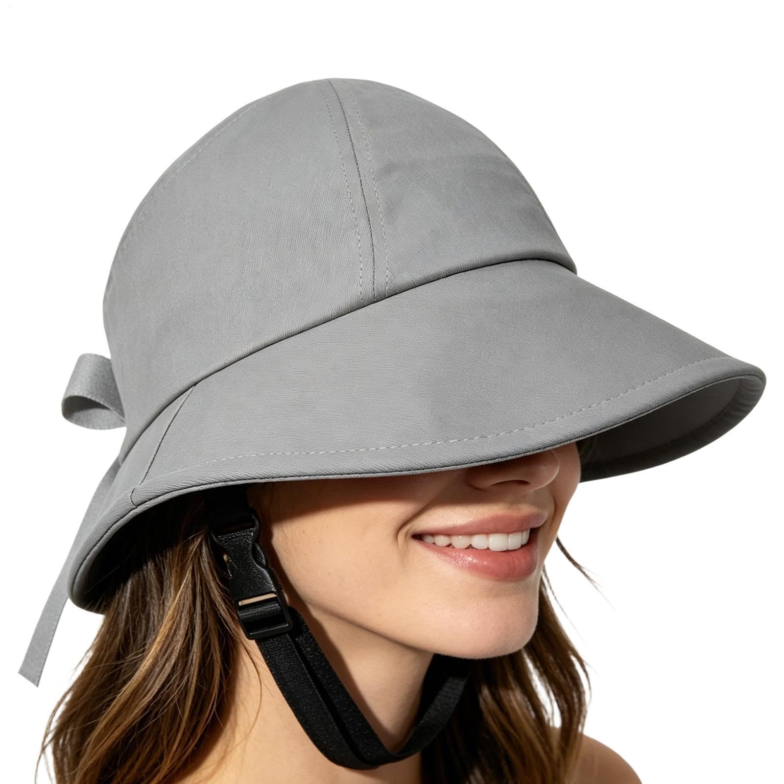 Casque de vélo avec chapeau solaire à large bord et protection solaire, pour femmes et hommes, cyclistes urbains et joueurs de plage
