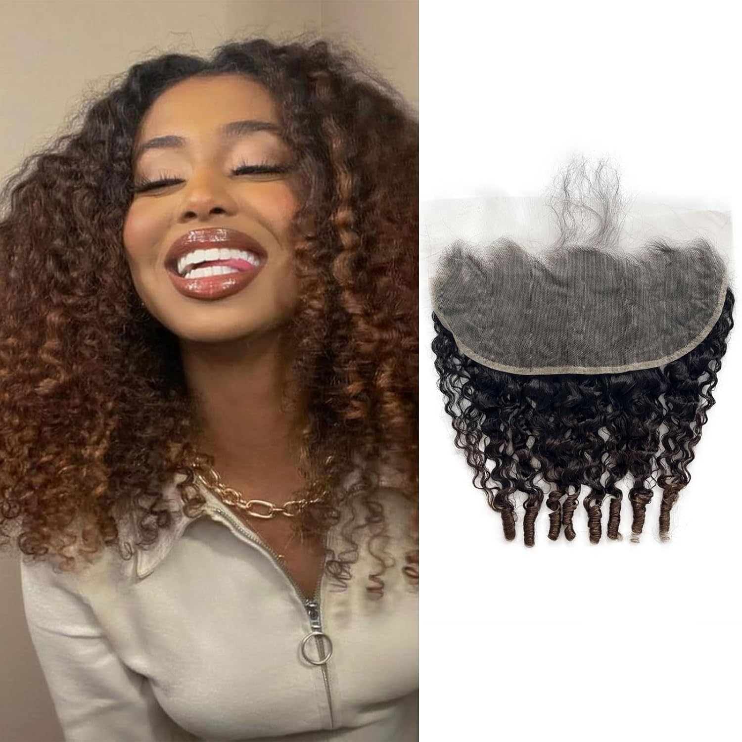 3C4A Burmese Curly Human Hair Bundles 16 Inch Curly Bundles 100% Unprocessed Burmese Raw Hair Extension Water Wave with Spiral Curly End Real Human Hair Natural Color Human Hair Weft Extensions