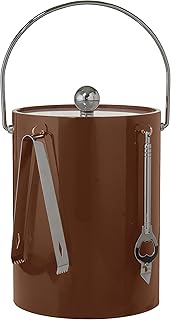 Hand Made In USA Copper Double Walled 5-Quart Insulated Ice Bucket With Ice Tongs & Bottle Opener