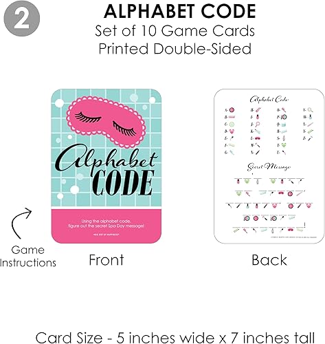 Miniatura 5 de Big Dot of Happiness Día de spa - 4 juegos de fiesta de maquillaje para niñas - 10 cartas cada uno - Paquete Gamerific