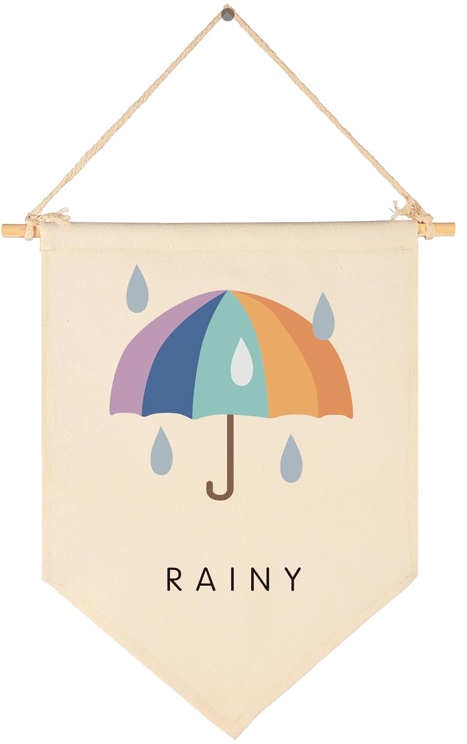 Rainy-Weather Canvas Pennant Banner - Nursery Wall Decor