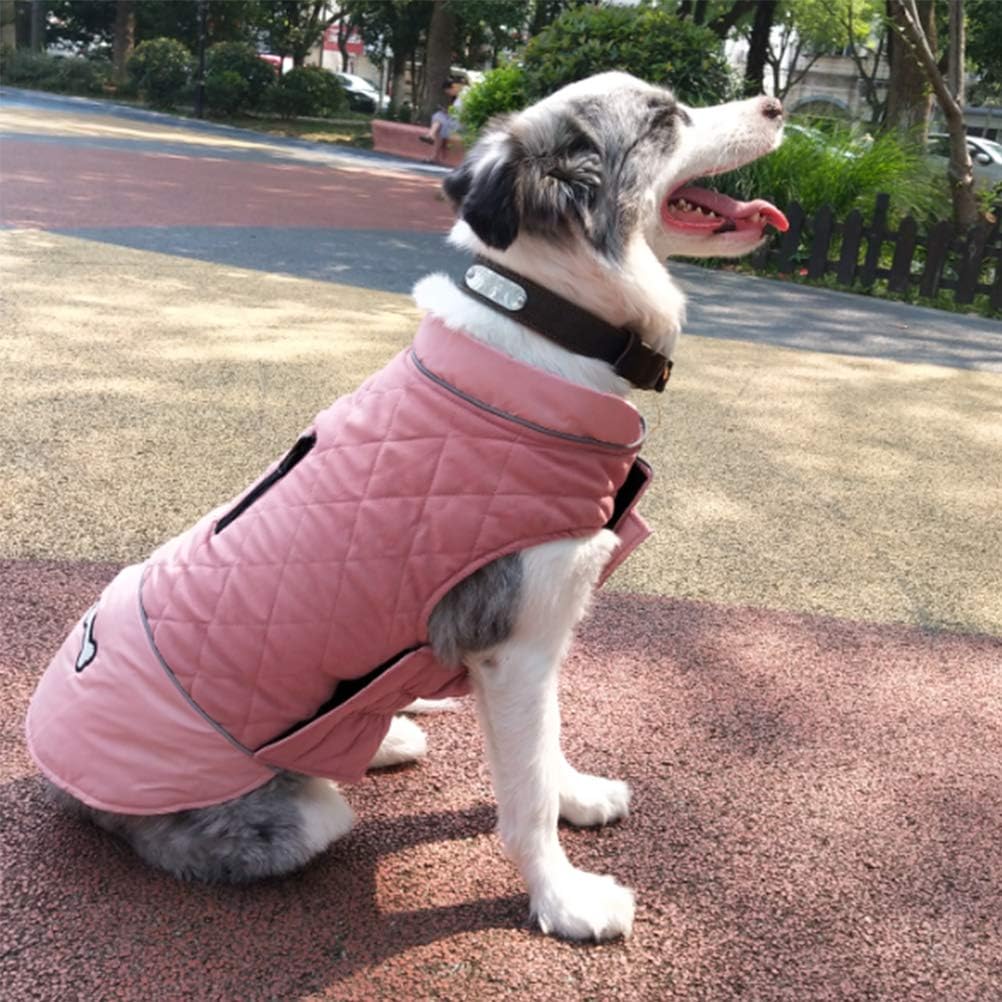 TFENG Reflective Dog Jacket Reversible Dog Coat Warm Padded Puffer Dog Vest Puppy Jacket Red XL