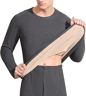 Roupa interior térmica para homens, lã ultramacia, respirável, conjunto superior e inferior de 2, para conjunto de camada de base forrada de lã para clima frio (Color : Dark grey, Size : XXL)