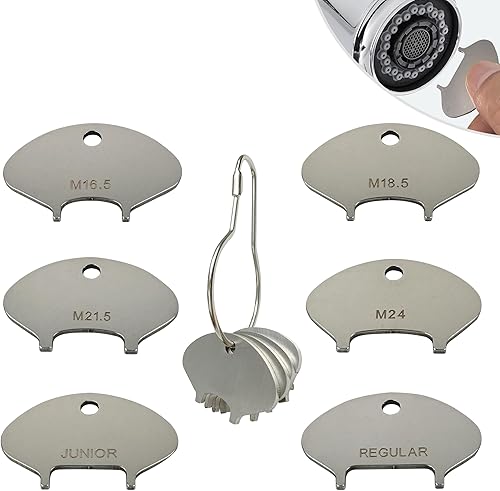 Llave aireadora de grifo de acero inoxidable 304 mejorada 2025 – Ajuste universal para 6 tamaños (M16.5, M18.5, M21.5, M24, Junior, Regular)