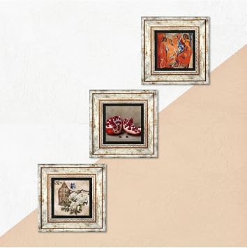Pinecone Stone Picasso Avignonlu Kızlar, Kelebekli Çiçek, Nar Taş Duvar Tablosu - Çerçeveli Taş Tablo - Dekoratif Duvar Sanatı - Modern Ev ve Ofis Duvar Dekoru T3-1118