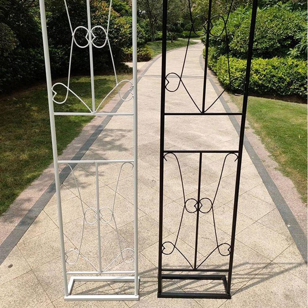 L＆S Large Garden Trellis Steel Arch Walkway for Flowers Climbing Vine Frame Outdoor Lawn Arbor Weather-Resistant Matte Rustproof Base Width 40 cm (Color : Black, Size : 7.9' Wide x 7.9' High)