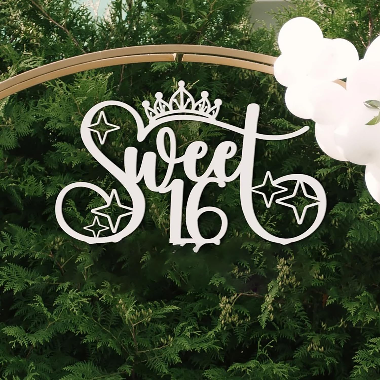 Sweet 16 Sign for Backdrop,Wooden 16th Birthday Decorations for Boys Girls,16 Years Birthday Party Supplies