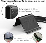 Support de téléphone d'avion, Support de téléphonie flexible d'essentiels de voyage, Support pour tablette d'aéronef pour le vol, bureau, Compatible avec iPhone, Smartphone, tablette (écran en soie noire)