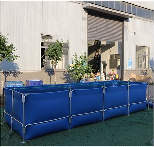 Miniatura 2 de zklaseot Piscina sobre el suelo cuadrada de lona para estanque de peces con soporte de metal grande plegable para acuario de piscina infantil para