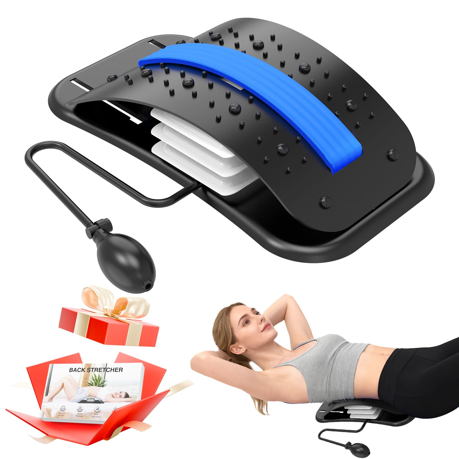 teepten Back Stretcher for Lower Back Pain Relief, Adjustable