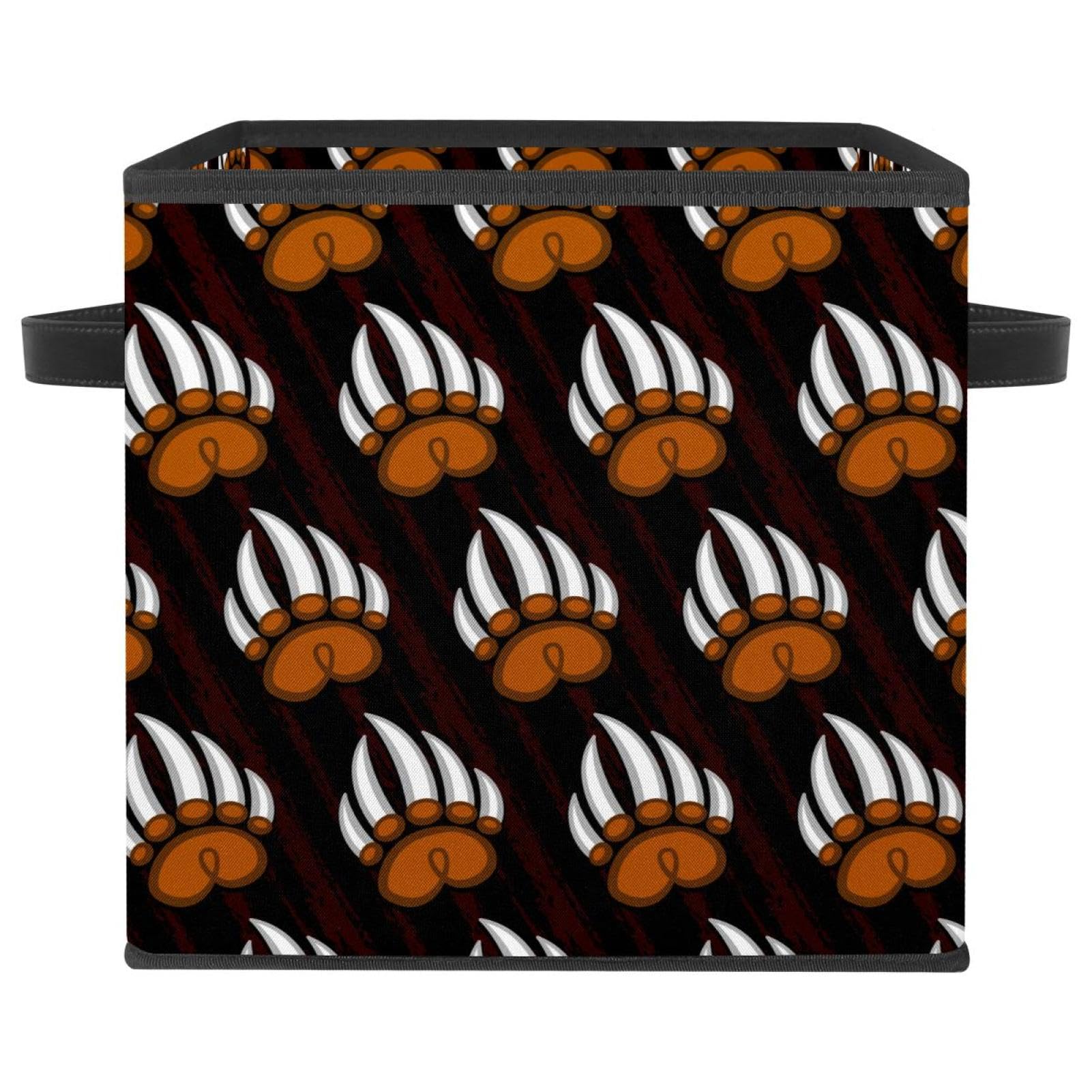 Boîte de rangement pliable rigide et cubique avec poignées solides coloris orange