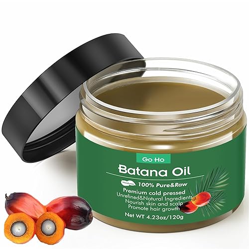 Go Ho Aceite de batana crudo para el crecimiento del cabello, aceite de batana 100% puro orgánico Dr. Sebi, rico en vitamina E, aceites para