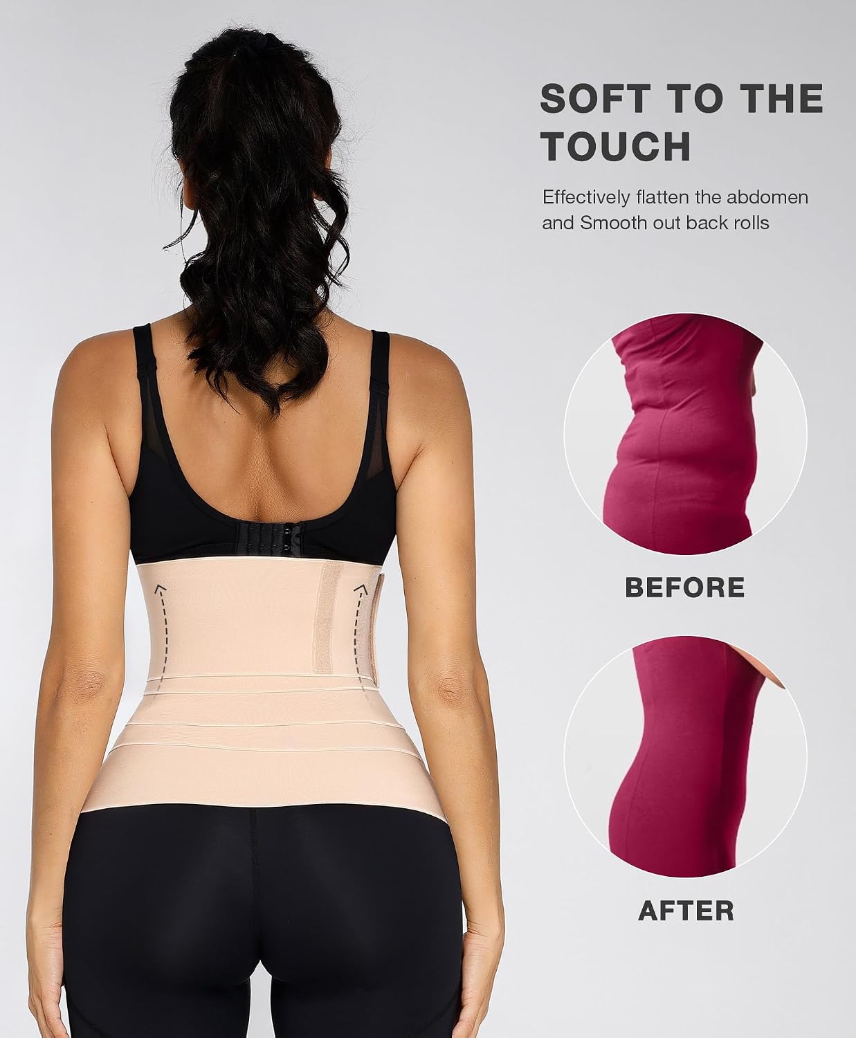 Waist Trainer, Waist Trimmer Belt with Loop for Women Lower Belly, Tummy Control Body Shaper, Beige