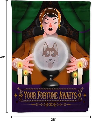 Miniatura 7 de Caroline's Treasures MLM1469CHF Siberian Husky Halloween House Flag Large Porch Sleeve Pole Decorative Outside Yard Banner Artwork Wall Hanging,