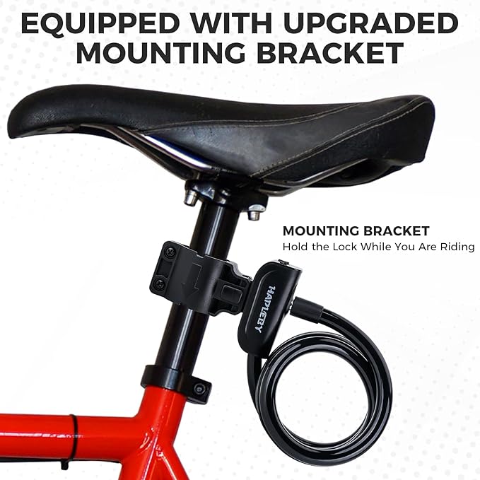 Candado para bicicleta con cable de 4 pies y 2 llaves miniatura 5