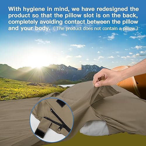 Miniatura 4 de JAICOM Forro para saco de dormir, sábanas de viaje y saco de dormir para adultos, saco de dormir ultraligero y portátil, ideal para mochileros,
