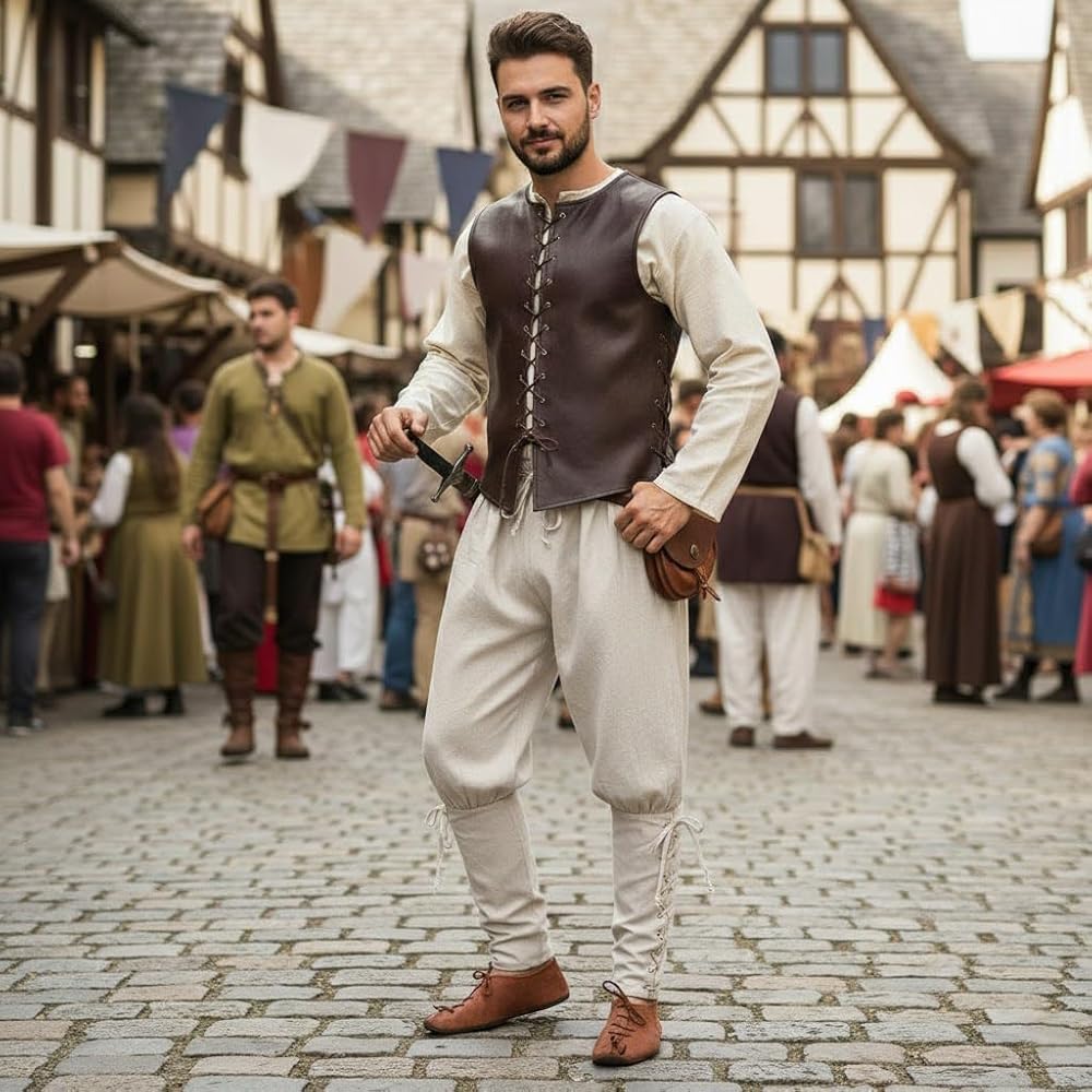 Pantaloni Da Combattimento Con Tagli Per Rievocazione Storica E - Foto 12