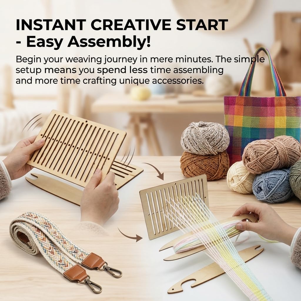 Weaving Kit 2 Pcs Weaving Shuttle Weaving Tools for Loom, Weaving Shuttle Tools Arts Crafts for Bracelet Bag Belt Camera Strap, Weaving Heddle for Beginner
