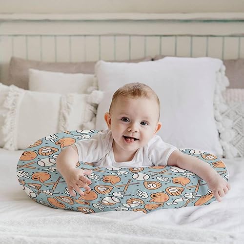 Miniatura 6 de HawSkgFub Funda de almohada de lactancia deportiva de béisbol americano para bebé, niño, color azul, para la temporada de juegos, guantes de