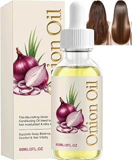 Onion Hair Oil - Anti Frizz Hair Oil, Frizz Control & Advanced Smoothing Hair Serum Alternative, Leave-in Scalp & Hair Oil for Shiny Hair, Non-Greasy Hydrating Oil, (1PCS)