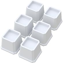 Bed Risers 3 Inch Heavy Duty Bed Elevators, Set of 6 Lifts Up 3,000 lbs Furniture Riser for Sofa and Table, White