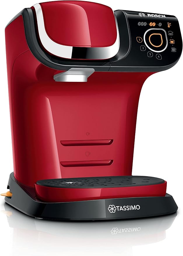 Bosch Tassimo My Way Machine à Café, tas6503, plus de 40 boissons chaudes, OneTouch, cafetière à dosette, des boissons personnalisées, filtration d'eau Brita Maxtra+, Intellibrew, rouge