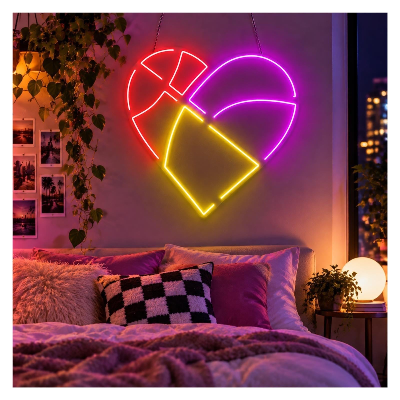 Insegna al Neon Insegna Al Neon Del Puzzle Cuore