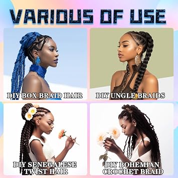 Abellee Pre Stretched Braiding Hair 20, 8Packs Braiding Hair Pre Stretched for black Women, Synthetic for Crochet Braids Hair (20 8 Packs, N-1B/30)