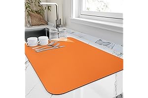 Vibrant Orange Kitchen Accessory: Dish Drying Mat for the Modern Kitchen