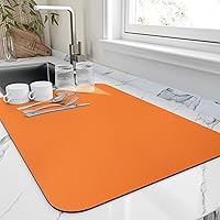 Vista 17 de Tapete de secado de platos para encimera de cocina, resistente al calor, parte trasera de goma antideslizante, súper absorbente, oculta las manchas