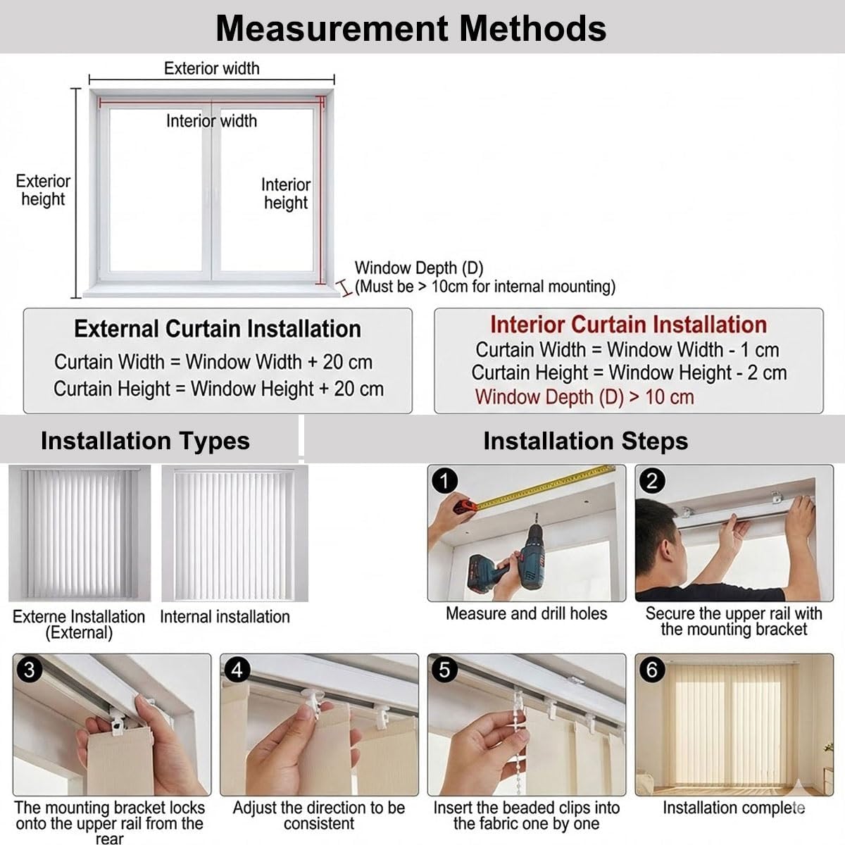 Cordless Vertical Window Blinds, Blackout Fabric Curtains, Energy Saving UV Protection Window Shades for Sliding Glass Doors, Patio Doors & Large Windows, Gray(W47x H98in)