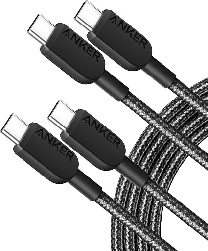 Anker USB C to USB C Cable, Type C Fast Charging Cord (2-Pack, 6 ft, Black) | For iPhone 17 / 16 Series, iPad Air 4, MacBook Pro 2022, and More
