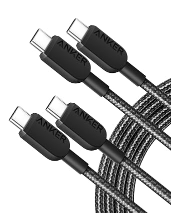 Anker USB C to USB C Charger Cable 6 ft, 2 Pack, 60W USB 2.0 Type C Cable, Fast Charging Power for iPhone 17/16/15, iPad Pro, Samsung Galaxy, MacBook Pro,and More