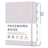 Simplified Password Book with Alphabetical Tabs, Hardcover Password Keeper Book for Seniors, Undated Password Notebook Organized for Website Internet Address Website Login Detail,4.3