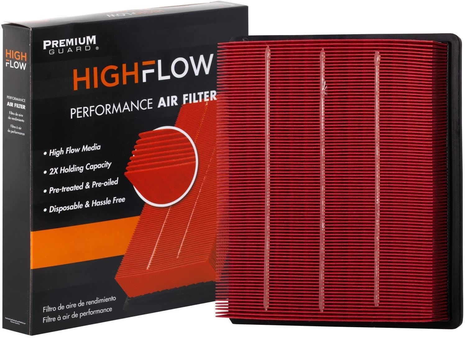 HIGHFLOW High Performance, Pre-Oiled Disposable Engine Air Filter PA8171X | Fits 2015-2022 Chevrolet Colorado, 2015-2022 GMC Canyon