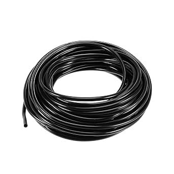 uxcell 33ft Drip Irrigation Hose PVC Vinyl Tubing, 1/8"3mm ID 4mm OD Black Water Hose