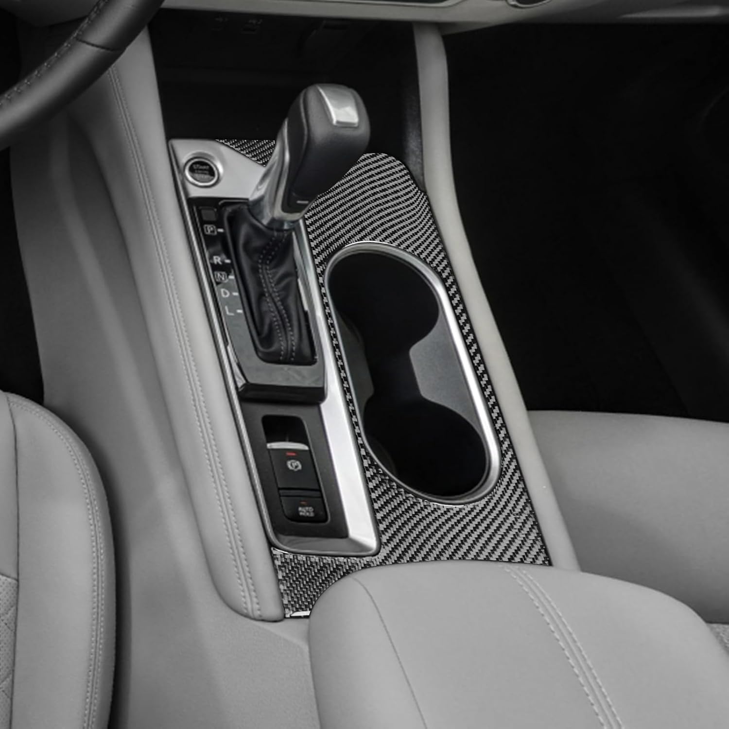 NVCNX Real Premium Carbon Fiber for Nissan Altima Accessories 2019-2025 2020 2021 2022 2023 2024 SV/SR/S/SL/Platinum/Edition ONE Center Console Gear Shift Panel Cover Interior Trim Sticker Decal 1PC