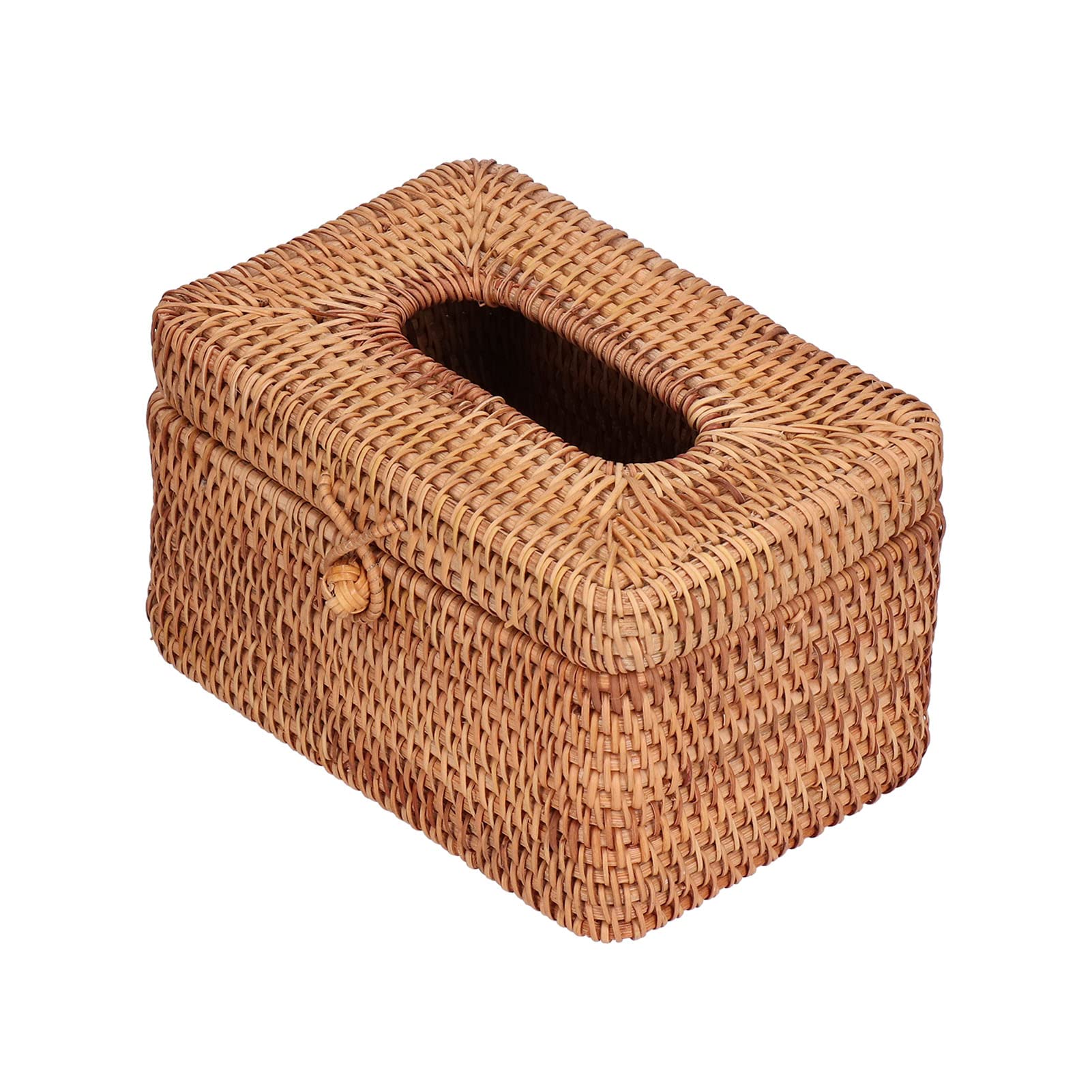 Soporte para Caja de pañuelos de ratán Tejido, Cubierta para Caja de pañuelos de Gran Capacidad para Dormitorio, Sala de Estar y Oficina, Organizador Duradero Hecho a Mano con Dise