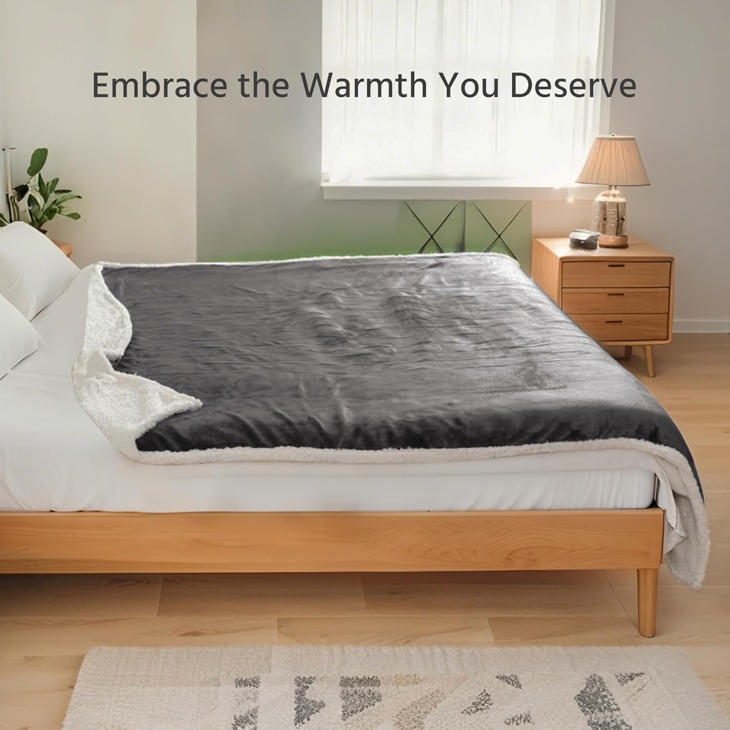 Electric Heated Blanket Full Size 72x84 Inch - Super Soft Flannel, 10 Heat Settings, 1-12H Auto Shut Off, Machine Washable, Easy Controller, Perfect for Winter Warmth - Charcoal Gray - Image 7