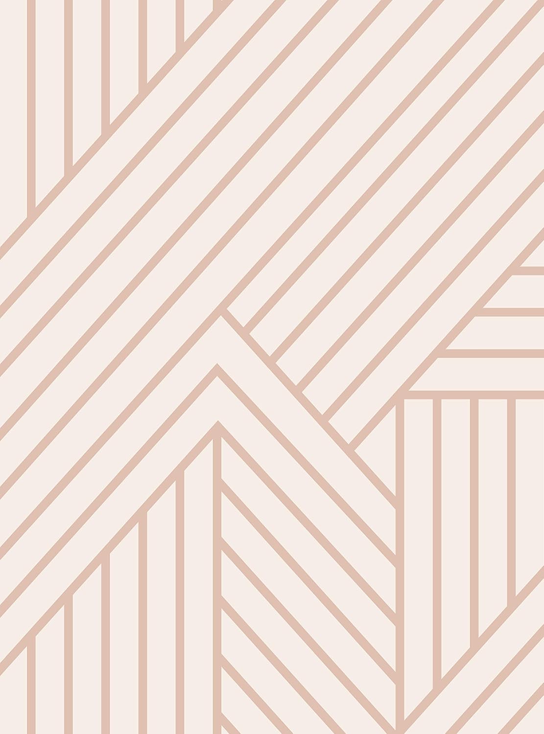 Simple Shapes Interwoven Parquet Pattern Wallpaper - Peel and Stick (Coral, 6 Sheet Pack - 2ft x 9ft)