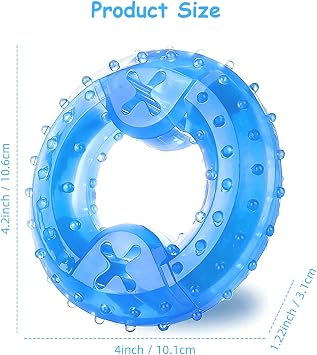 Pet Dog Chew Toy Arctic Freeze Fetch Food Cooling Ring Teether For Puppy Cat Pet (Blue)