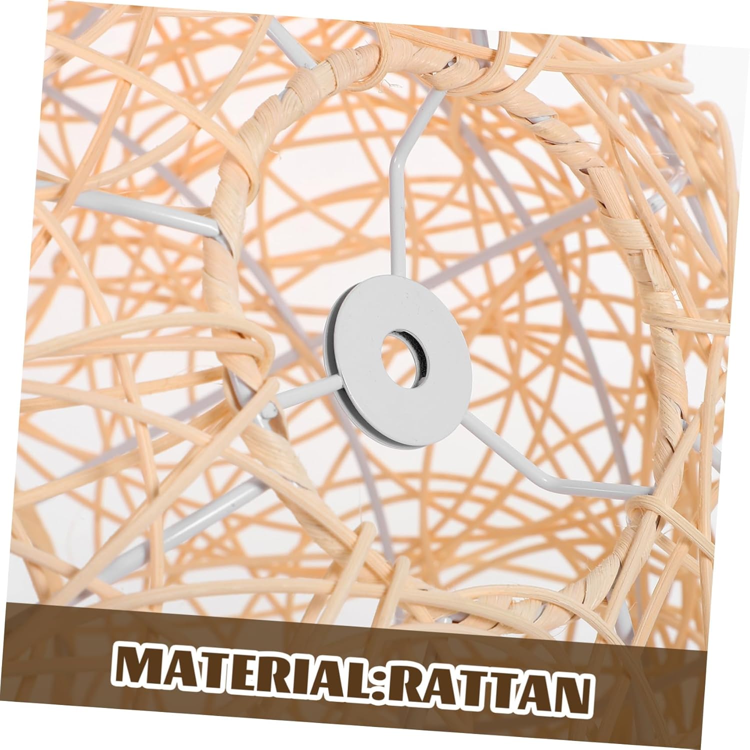 PRETYZOOM 1set Woven Rattan Pendant Light Shade Hanging Lamp Fixture for Entryway Rustic Style Ceiling Lighting Versatile Design for Home Decor