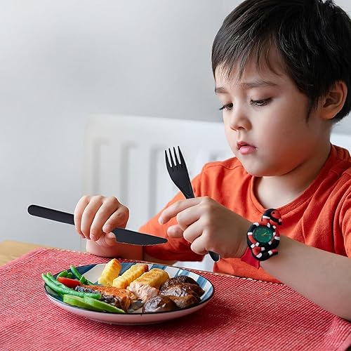 Miniatura 4 de Juego de utensilios de viaje reutilizables con estuche, paja de trigo portátil de plástico, tenedor, cucharas, cuchillos, cubiertos, para