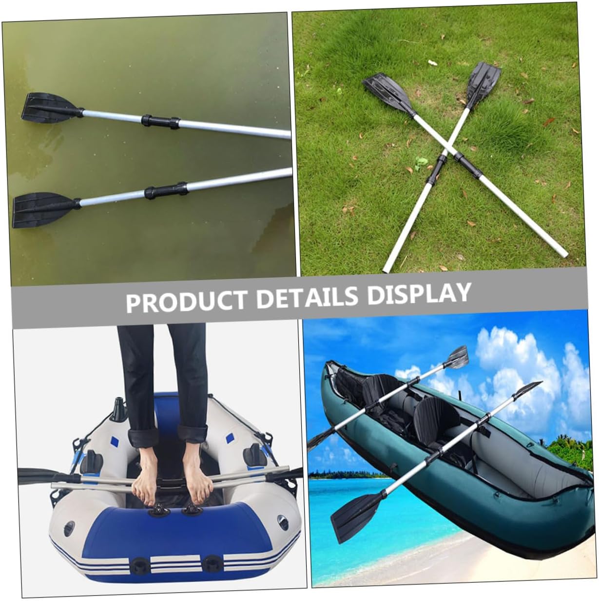 Boat Oars Paddles for Kayak Lightweight Aluminum Alloy Extendable Length for Water Activities