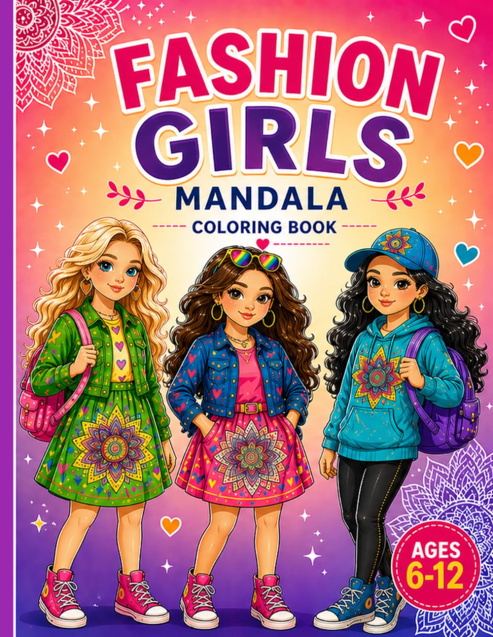 Fashion Girls Mandala Coloring Book: Trendy Outfits, Stylish Girls, Creative Designs and Fun Fashion Coloring Pages: A Coloring Book with Fashionable ... Relaxing Designs and Creative Screen-Free Fun