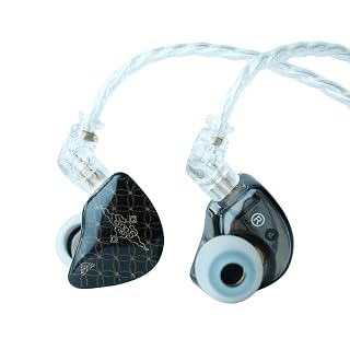 TANGZU Wan'er S.G in Ear Monitors Headphones, HiFi Wired Earbuds Earphones with 10mm PET Diaphragm Dynamic Driver, 0.78mm 2-Pin Detachable OFC Cable for Audiophile DJ Stage (Black with Mic) - Amazon product rated Grade B