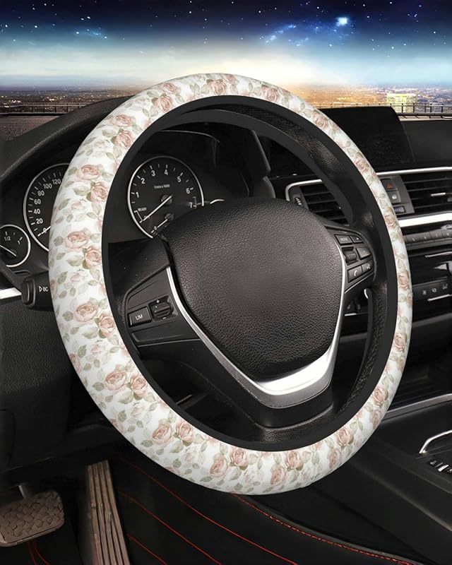 Capa para Volante em Neoprene KWSAAHU Rosa Pink Rose para Volantes de 36,8 a 39,4 cm