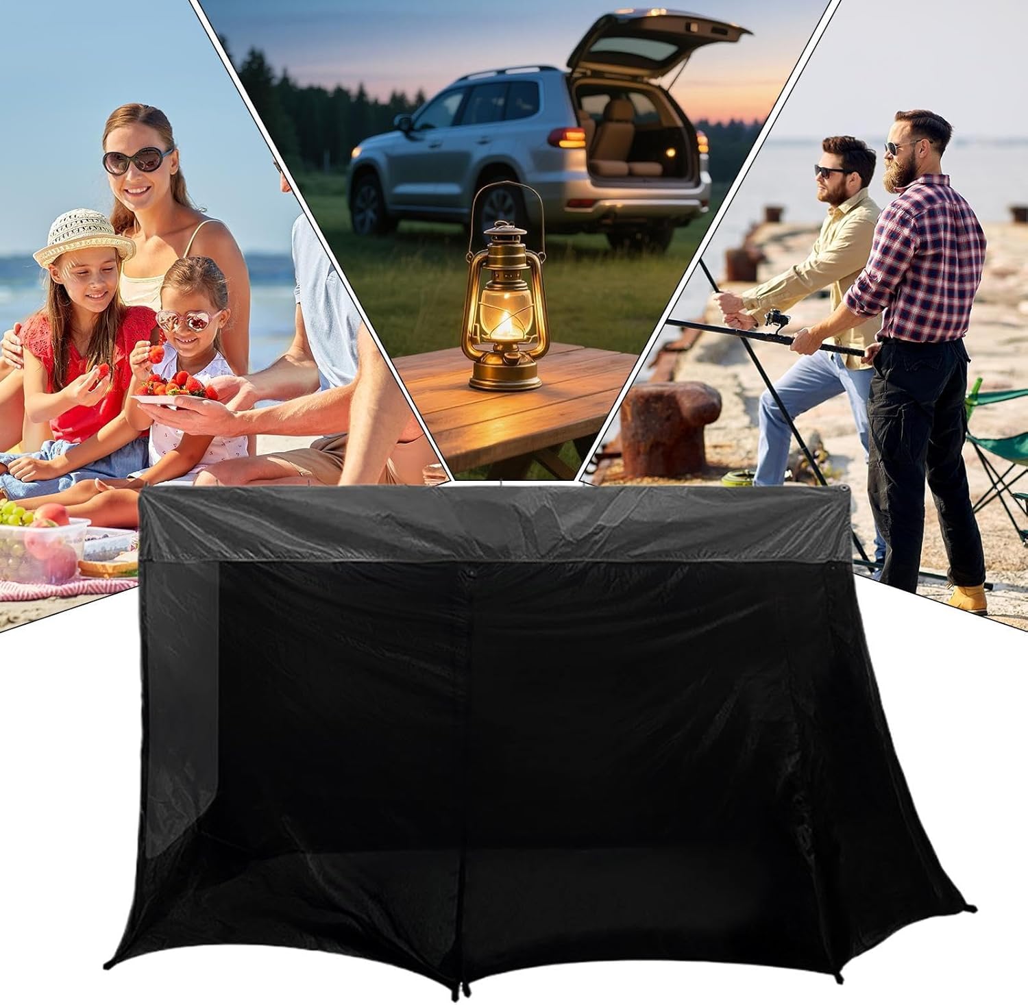 Camping Tent for SUV | Waterproof Canopy with Sun Protection, Windproof SUV Camping Tent 320 x 198 x 195 cm, for Vehicles Rear Door Hiking Travel and Outdoor Activities