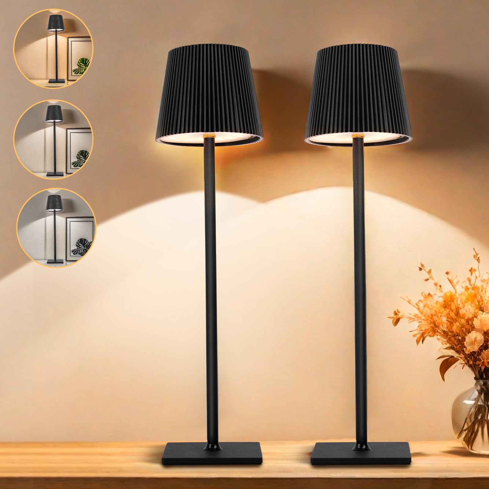 GBLY Lámpara De Mesa Auxiliar, Lámpara De Noche LED Recargable Con
